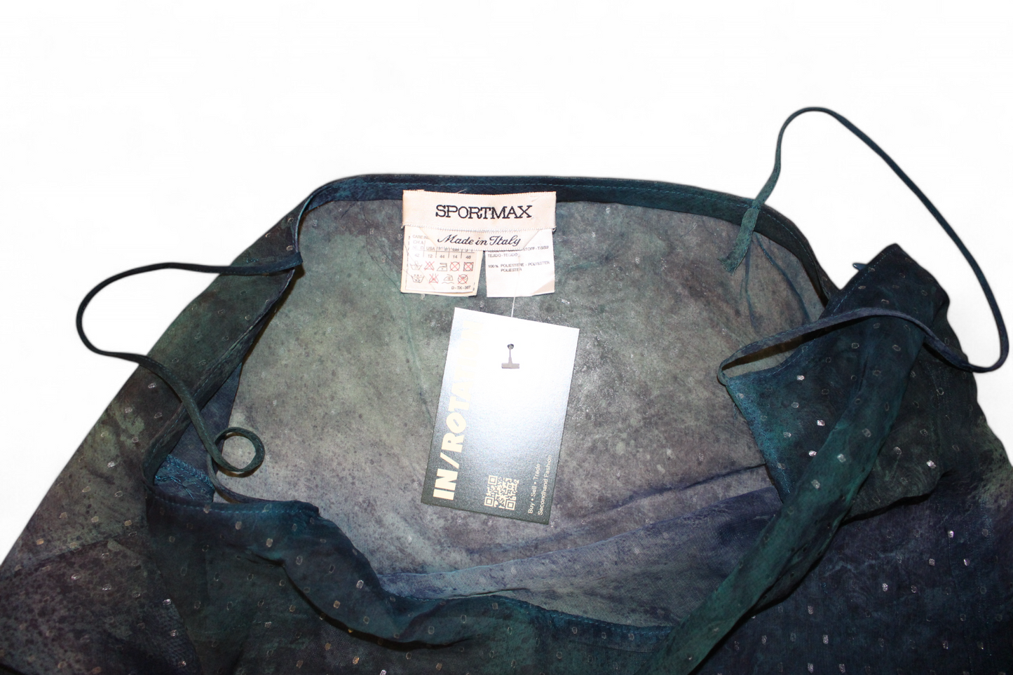 Sportmax Dress sheer Watercolor blue and green, Size L
