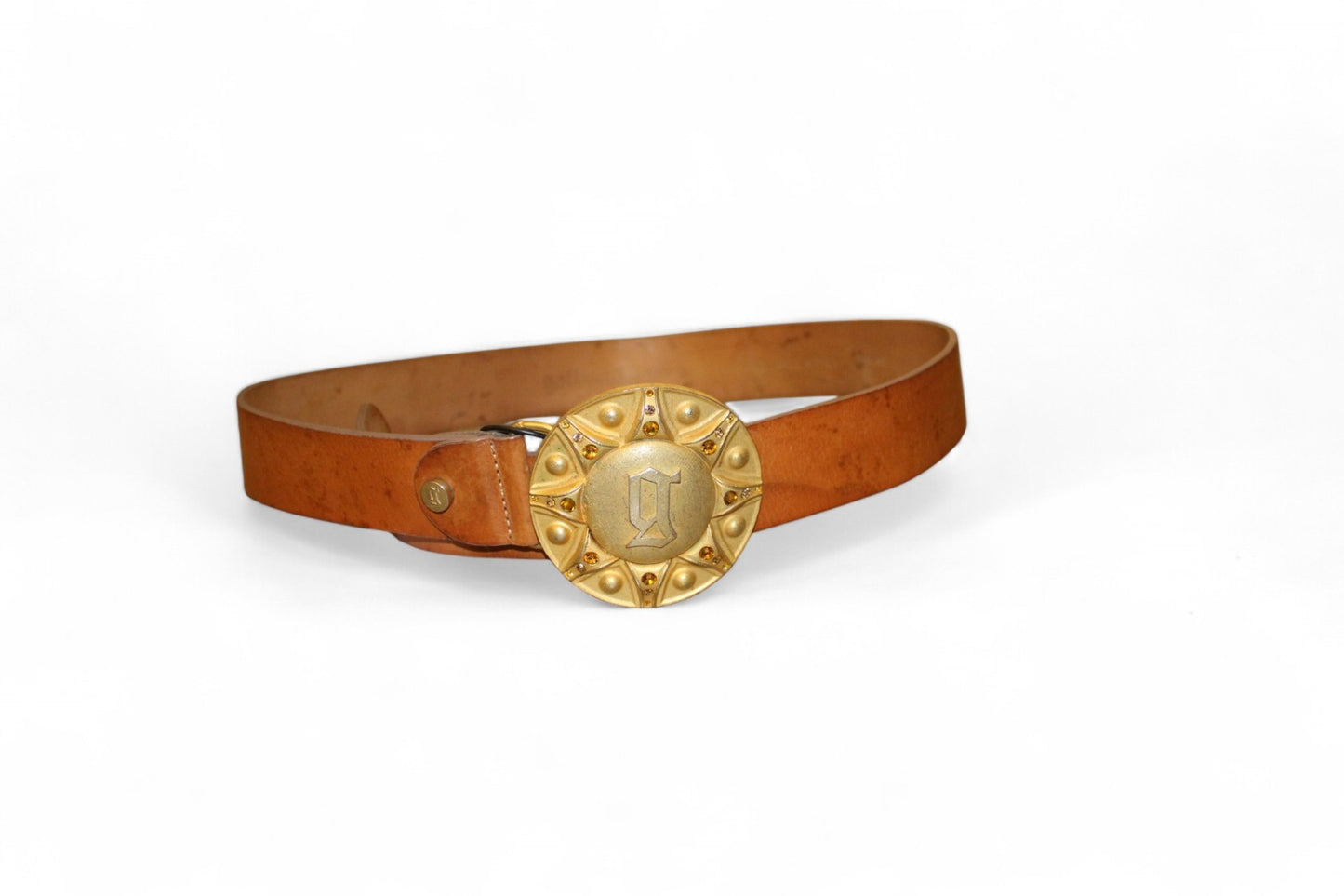 Galliano Gürtel Leder, Kamelfarben, Se