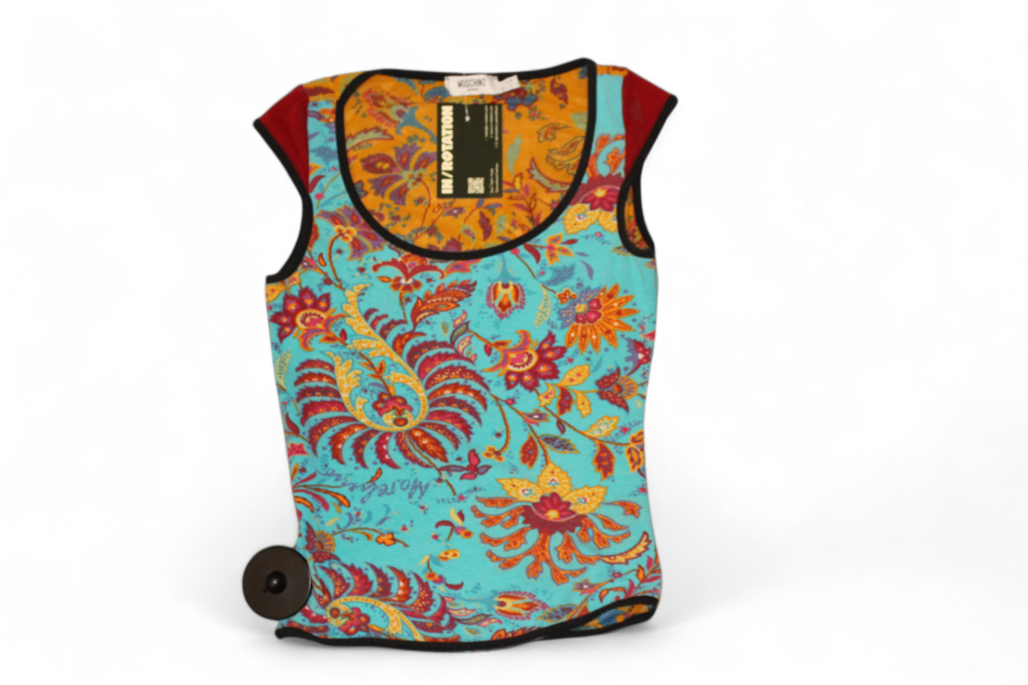 Moschino Top S Multicoloured Mesh, Paisley print, Se