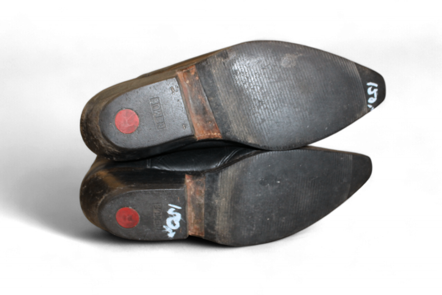 Vintage Stiefel schwarzes Leder, Cowboy, Vidal, Größe 44