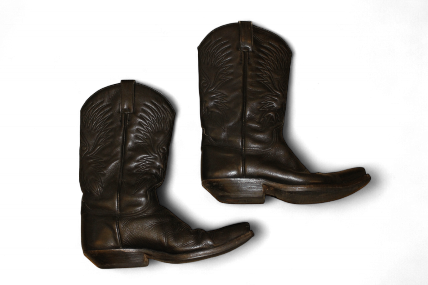 Vintage Stiefel schwarzes Leder, Cowboy, Vidal, Größe 44