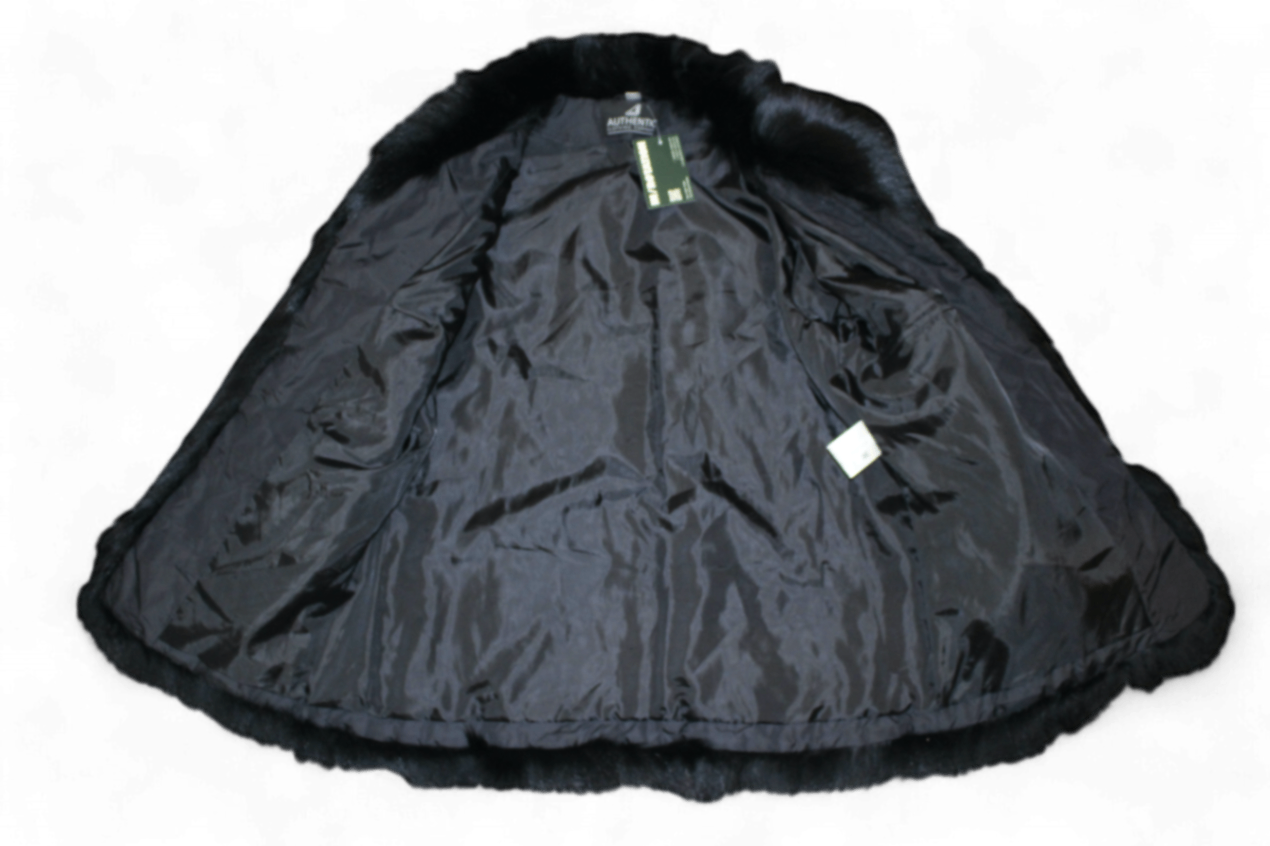 Authentic Clothing Company Jacket XL Black, Real fox fur trim