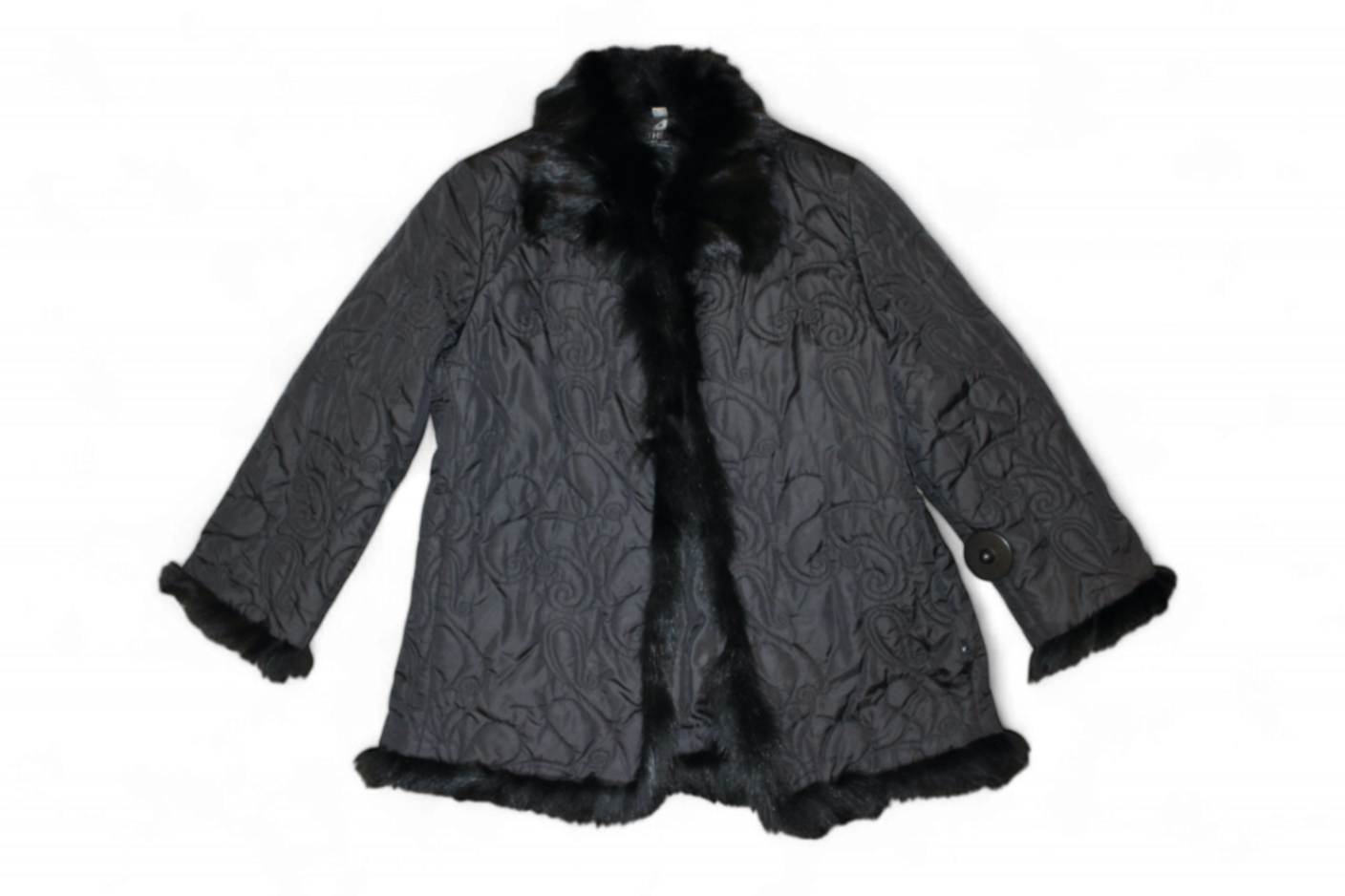 Authentic Clothing Company Jacket XL Black, Real fox fur trim