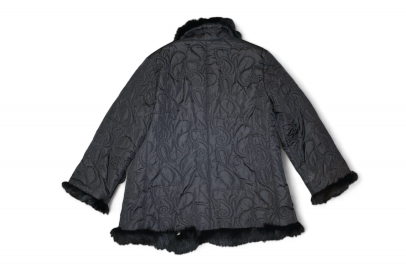 Authentic Clothing Company Jacket XL Black, Real fox fur trim
