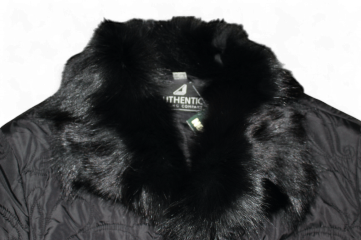 Authentic Clothing Company Jacket XL Black, Real fox fur trim