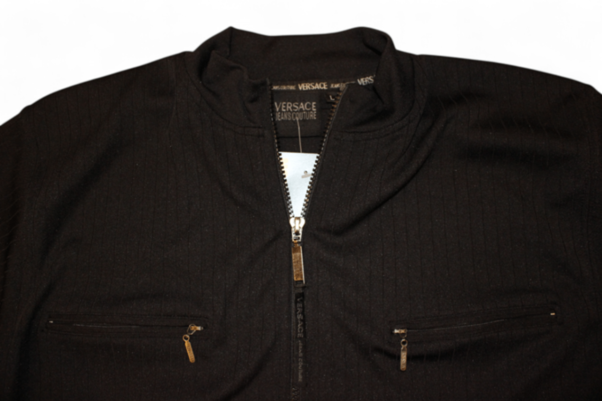 Versace Jeans Top Black, zippers, Size L