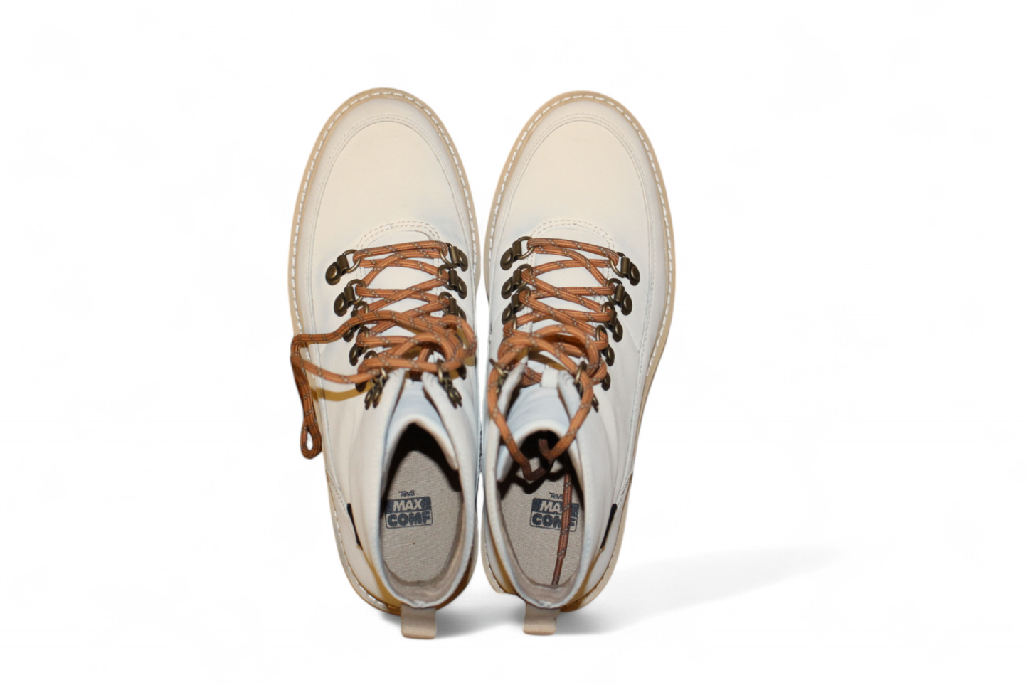 Teva Boots Cream Leather, Midform, Size 39