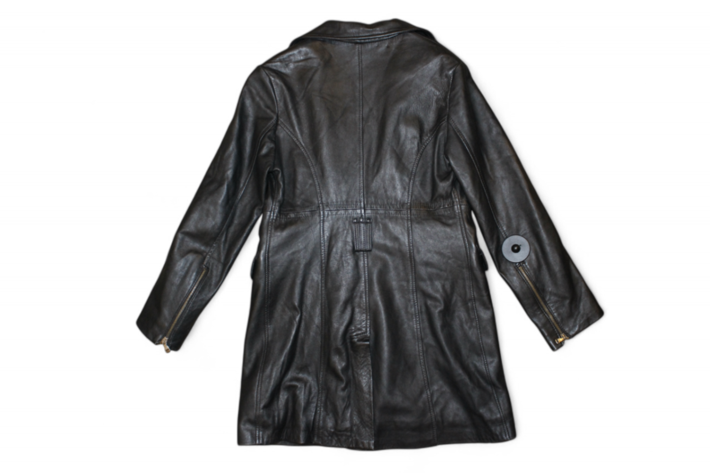 Vintage Coat Black Leather, Sarah Chole, Size M