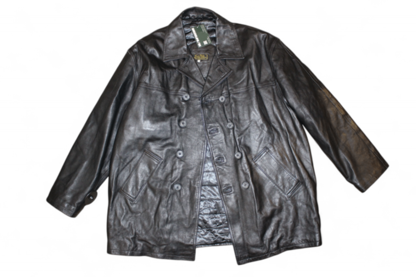 Vintage Jacket Black Leather, Size L