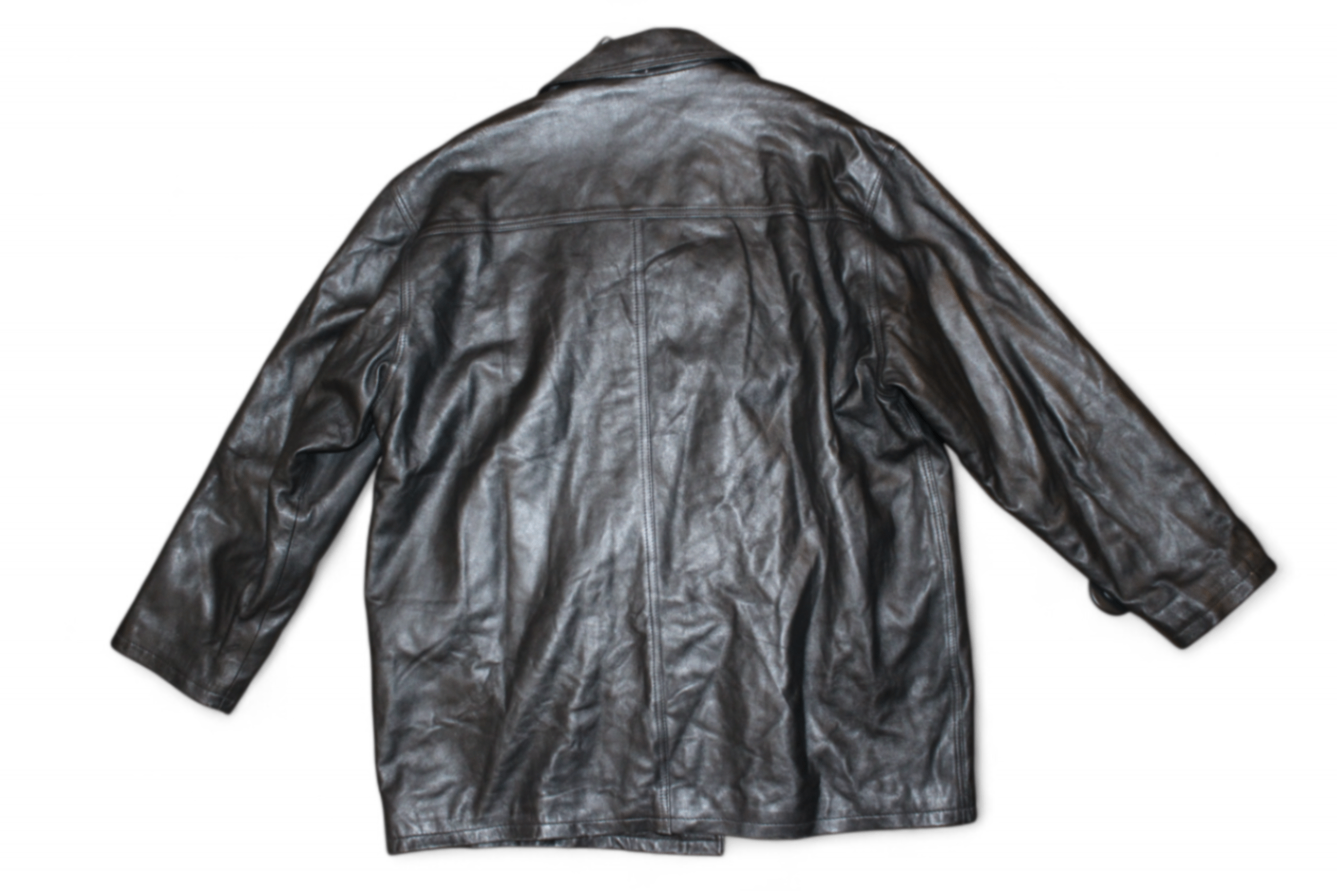 Vintage Jacket Black Leather, Size L