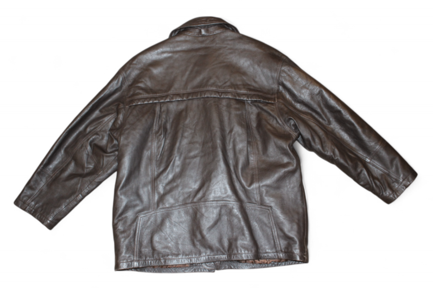 Vintage Jacket Brown Leather, Pino Covino, Size L