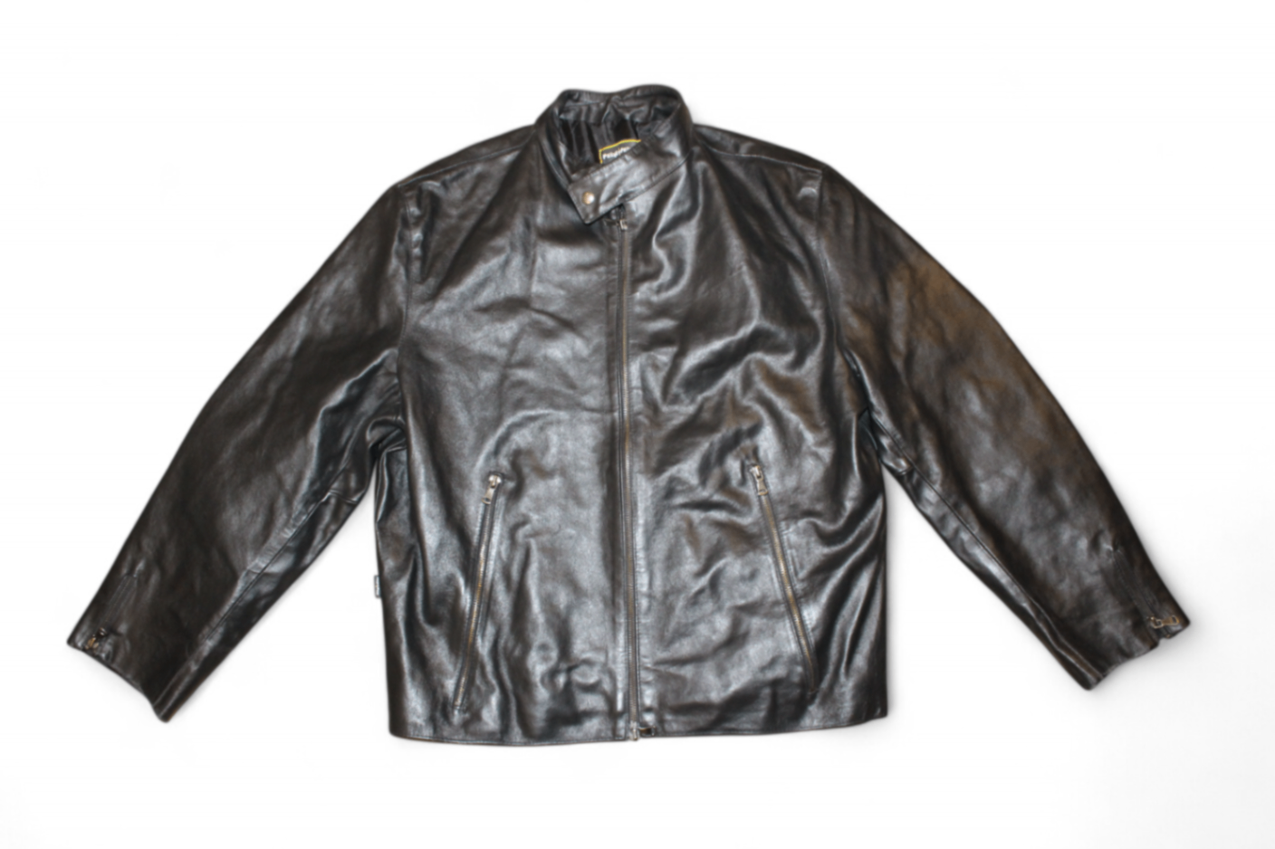 Vintage Jacket Black Leather, Pelte Supelte, Size M