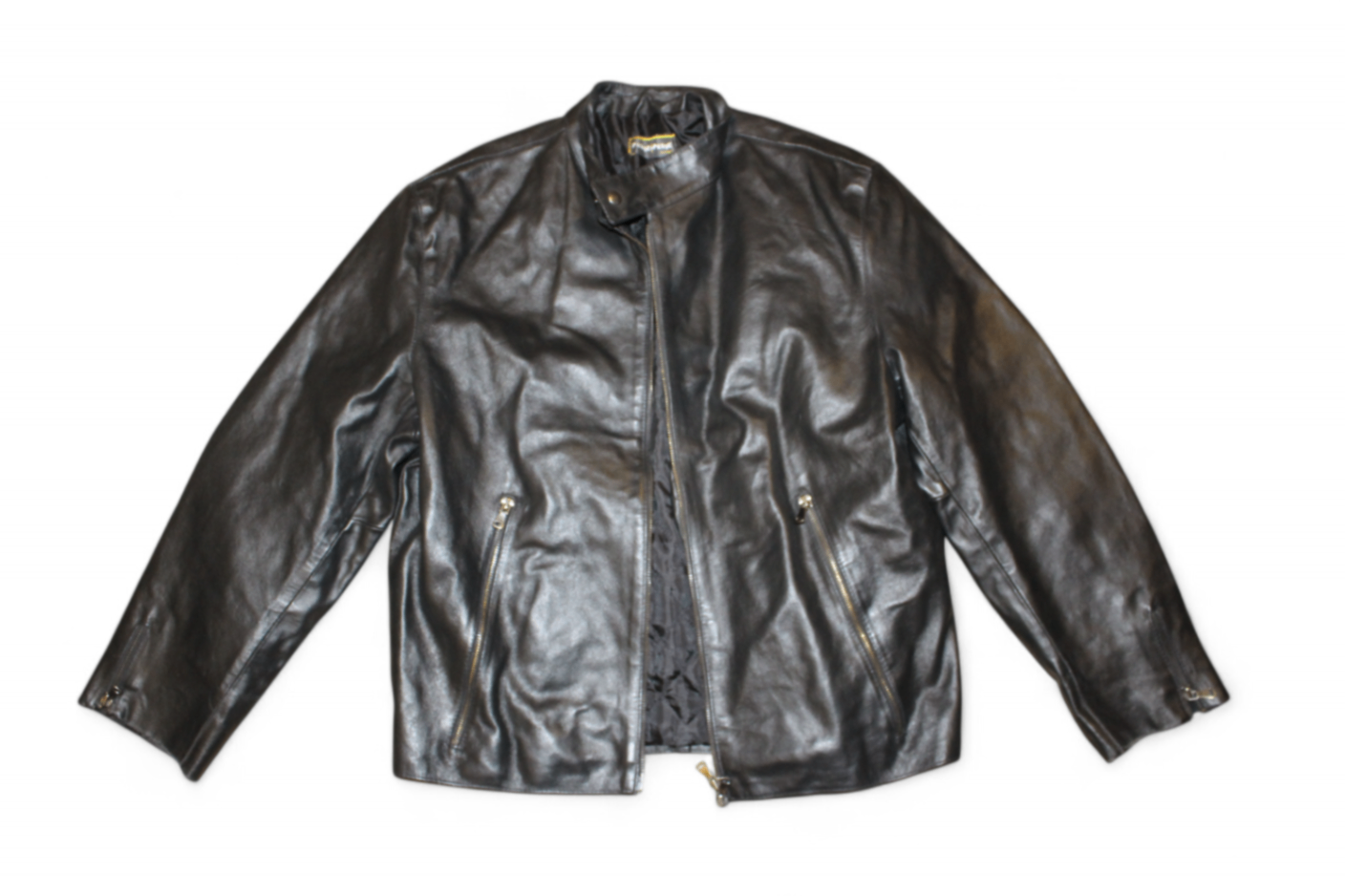 Vintage Jacket Black Leather, Pelte Supelte, Size M