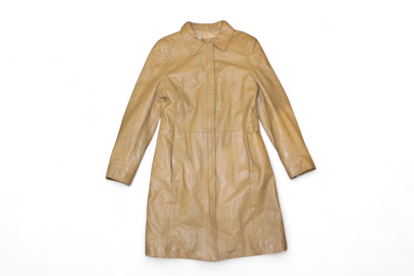 Vintage Coat Camel coloured Leather, Size M