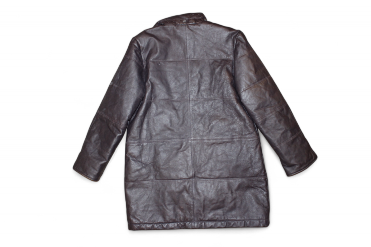 Vintage Coat Brown Leather, Padded, Tentazioni Di Pelle, Size L