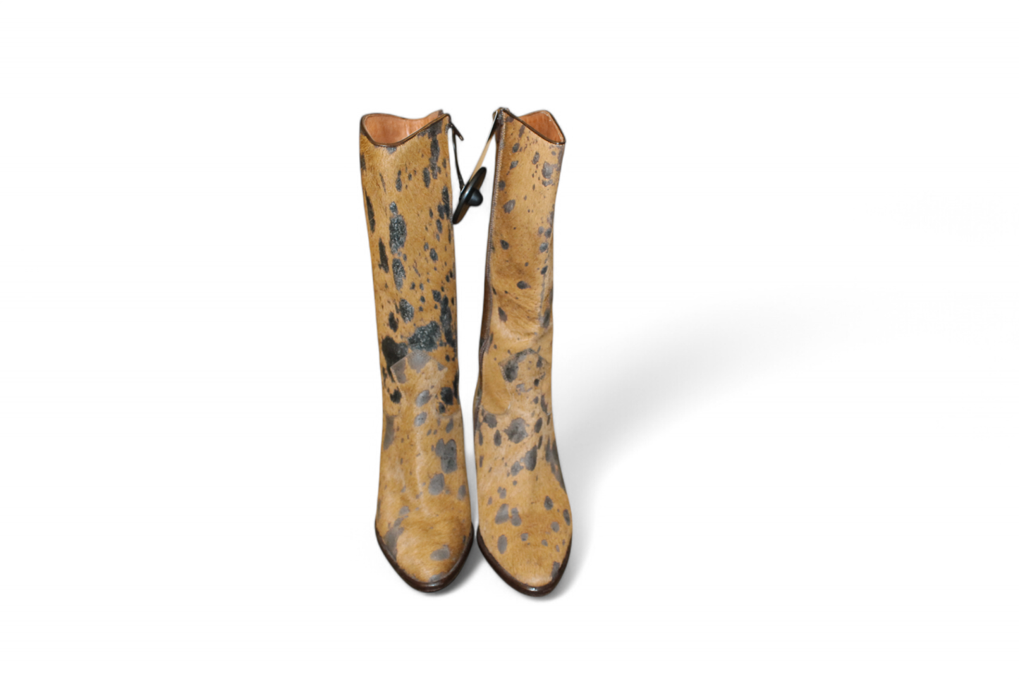 Spazio Moda Boots 39 Brown and black Fur and leather, C
