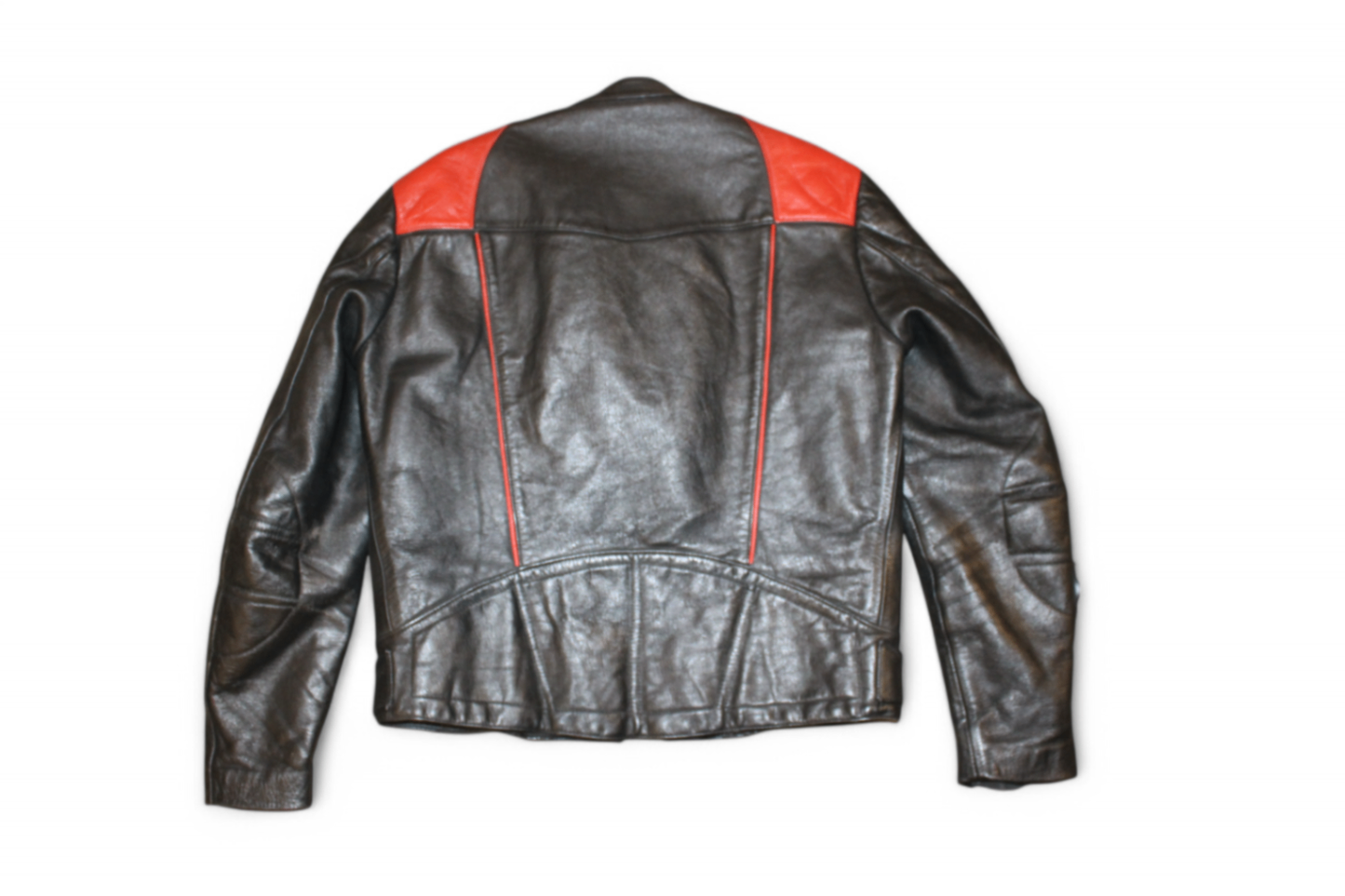 Vintage Jacket L/XL Black and red Leather, Erbo, Se