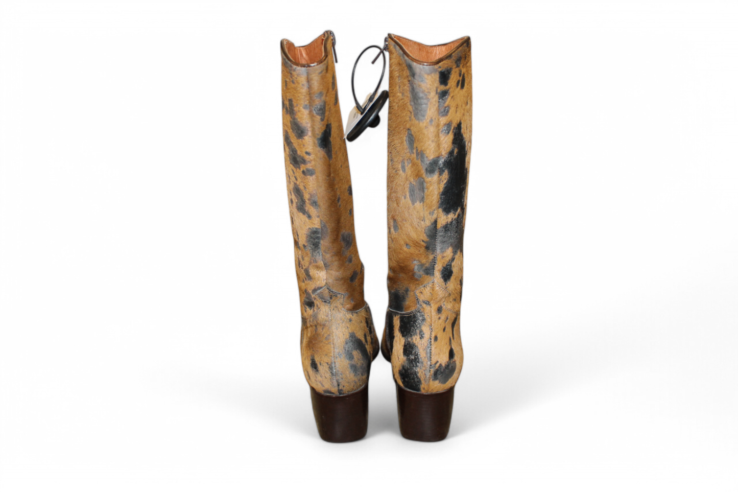 Spazio Moda Boots 39 Brown and black Fur and leather, C