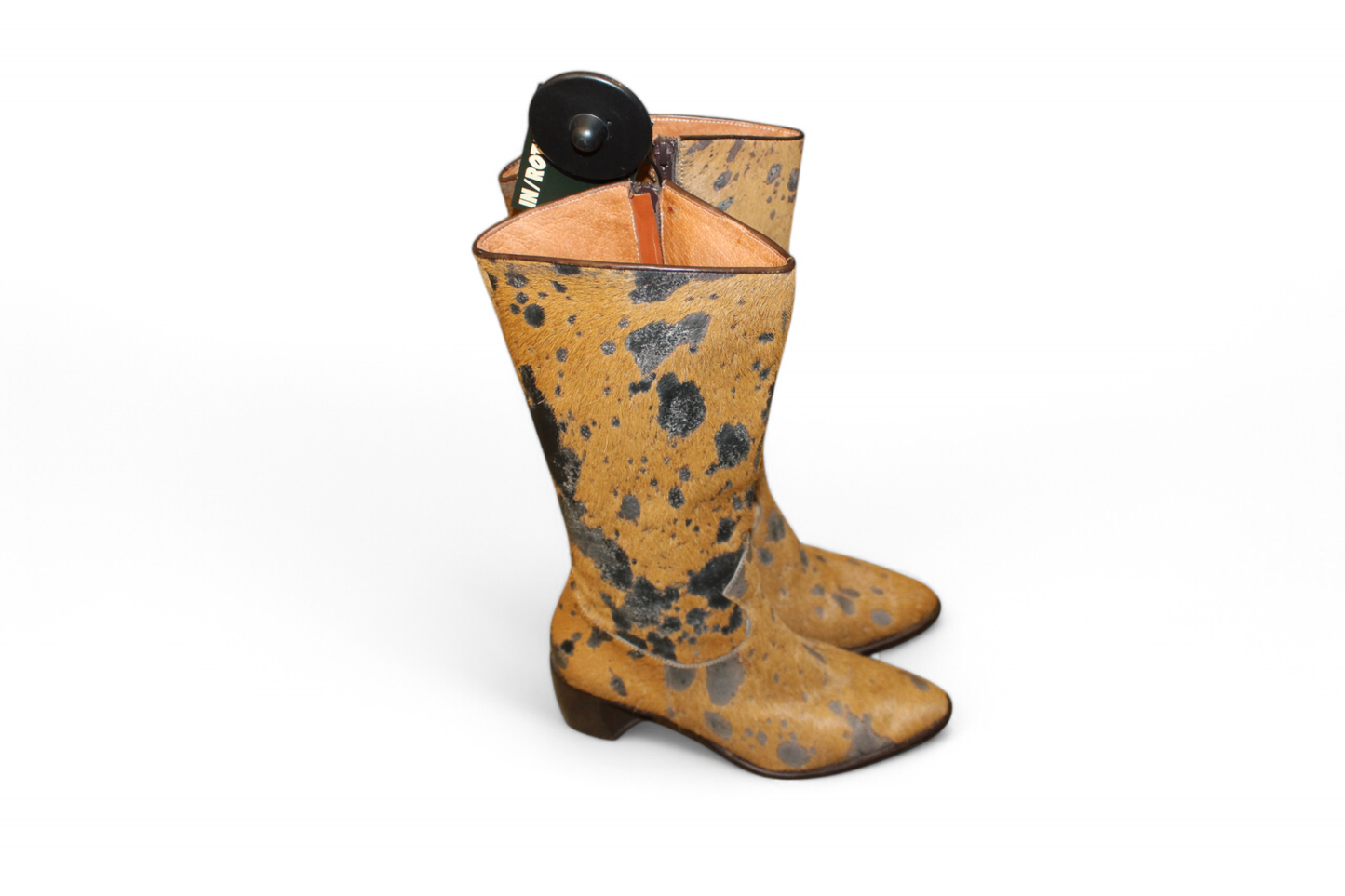Spazio Moda Boots 39 Brown and black Fur and leather, C