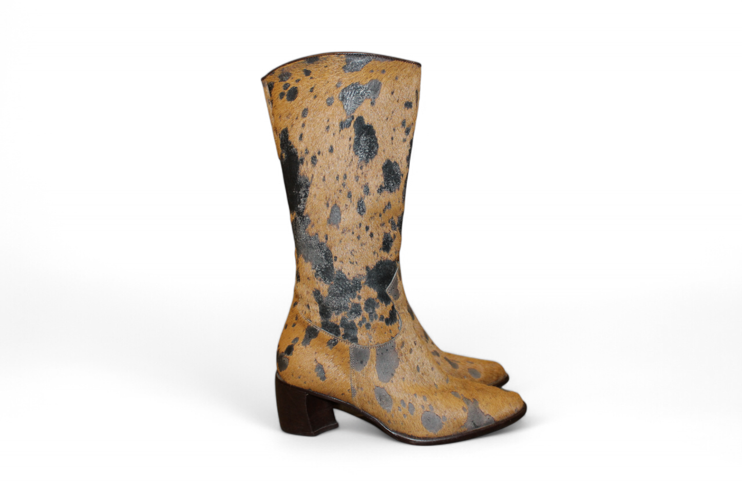 Spazio Moda Boots 39 Brown and black Fur and leather, C