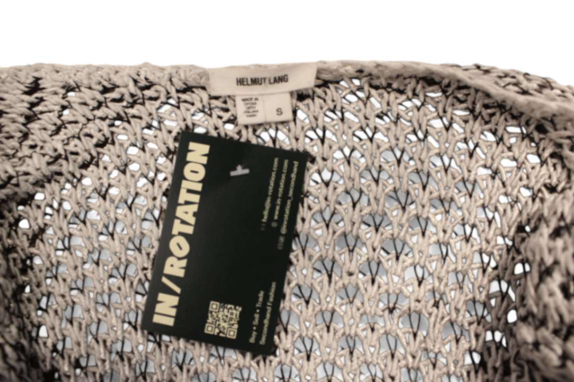 Helmut Lang Pullover S White and black Cotton and linen blend, Se