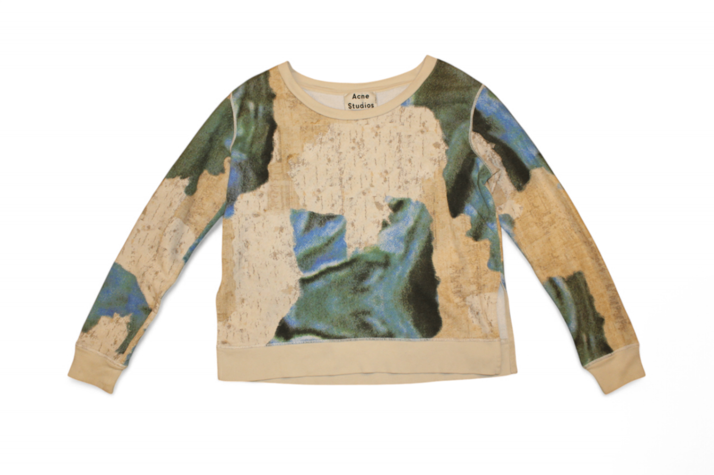Acne Studios Sweater XS/S Multicoloured Cotton, Beige, Abstract print, B