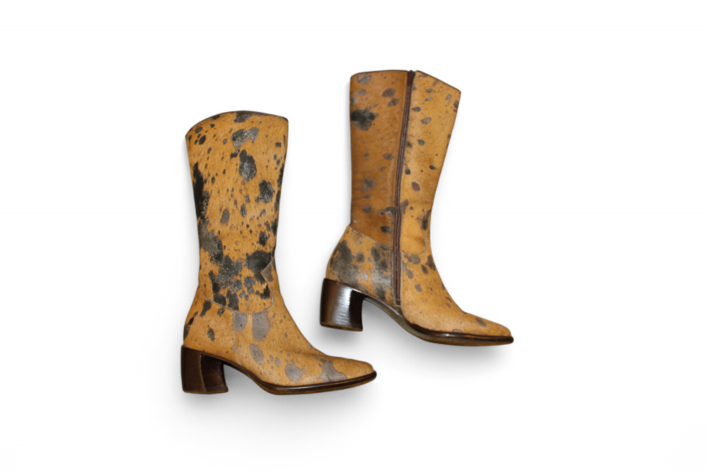 Spazio Moda Boots 39 Brown and black Fur and leather, C