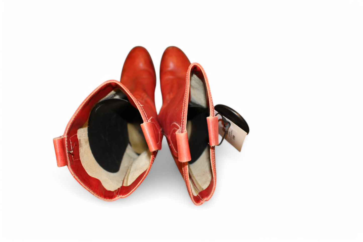 Vintage Boots 40 Red Leather, Hempel, Western/Cowboy, Se