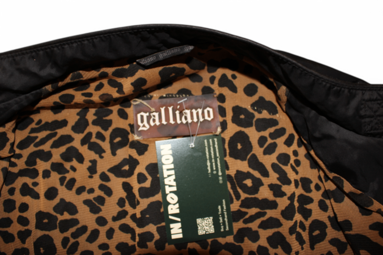 Galliano Jacket S Black, Bomber, Leopard print lining, B