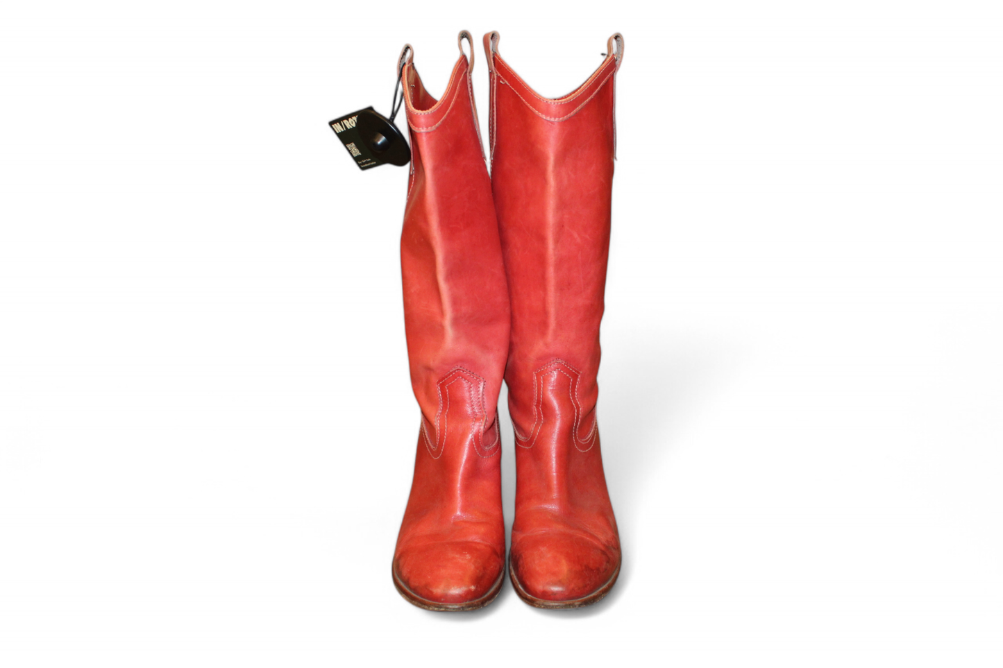 Vintage Boots 40 Red Leather, Hempel, Western/Cowboy, Se