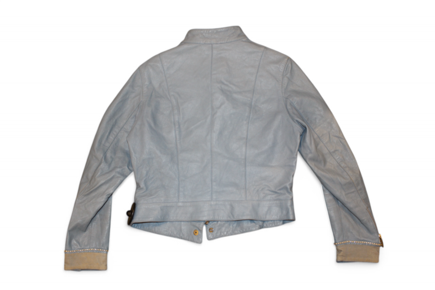 Jacket S Light blue Leather with rhinestones, Se