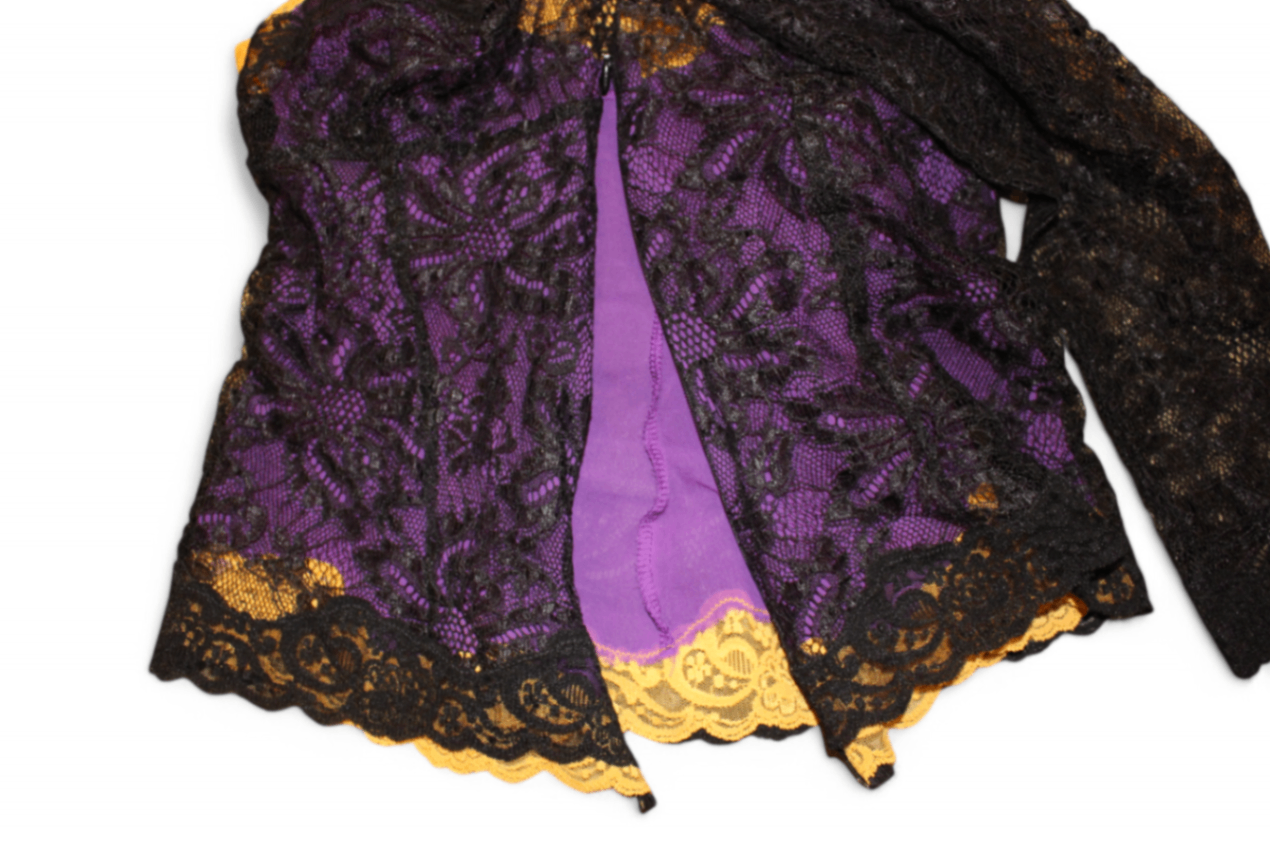 Dolce & Gabbana Long sleeved top XS Black and purple Lace, Se