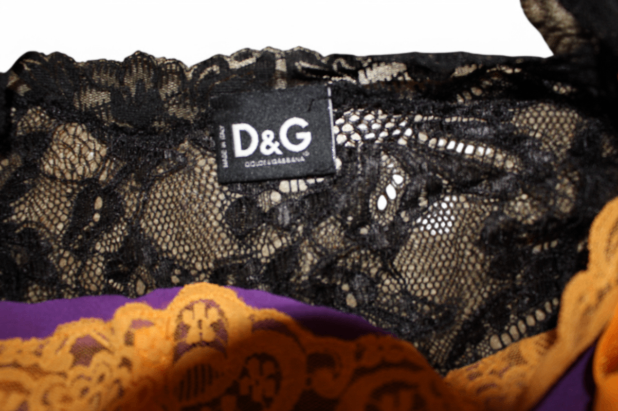 Dolce & Gabbana Long sleeved top XS Black and purple Lace, Se