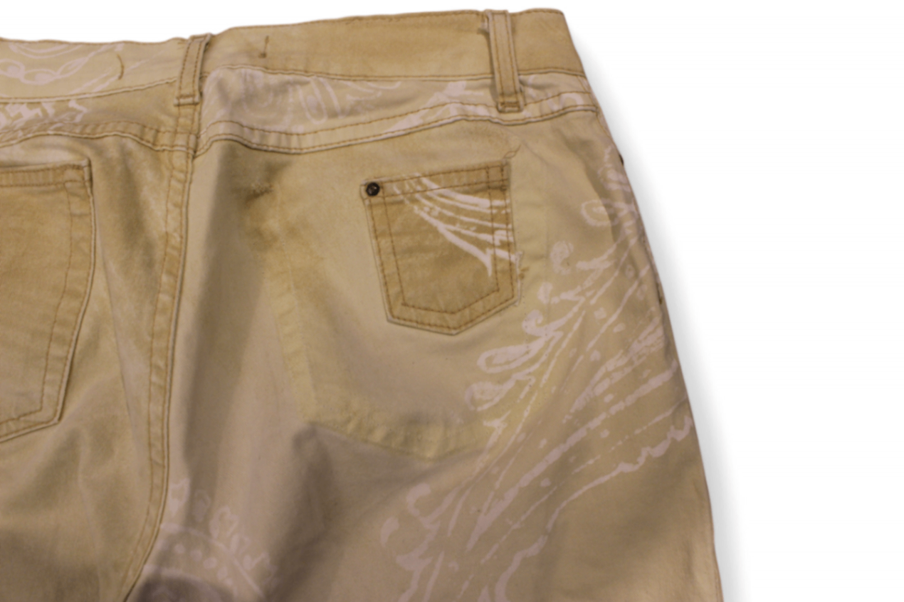 Just Cavalli Pants S/M Beige Cotton blend, Paisley print, Se