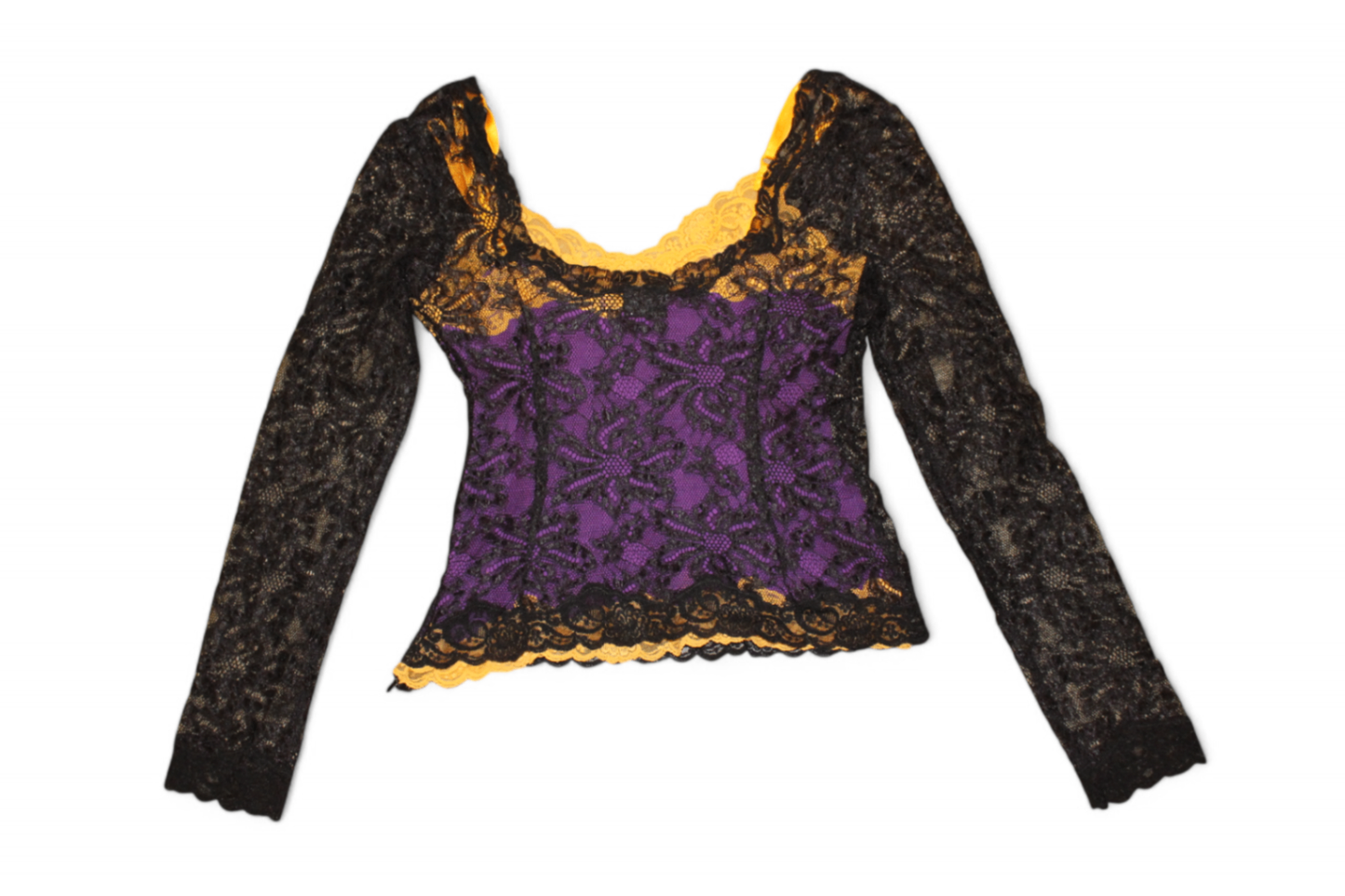 Dolce & Gabbana Long sleeved top XS Black and purple Lace, Se