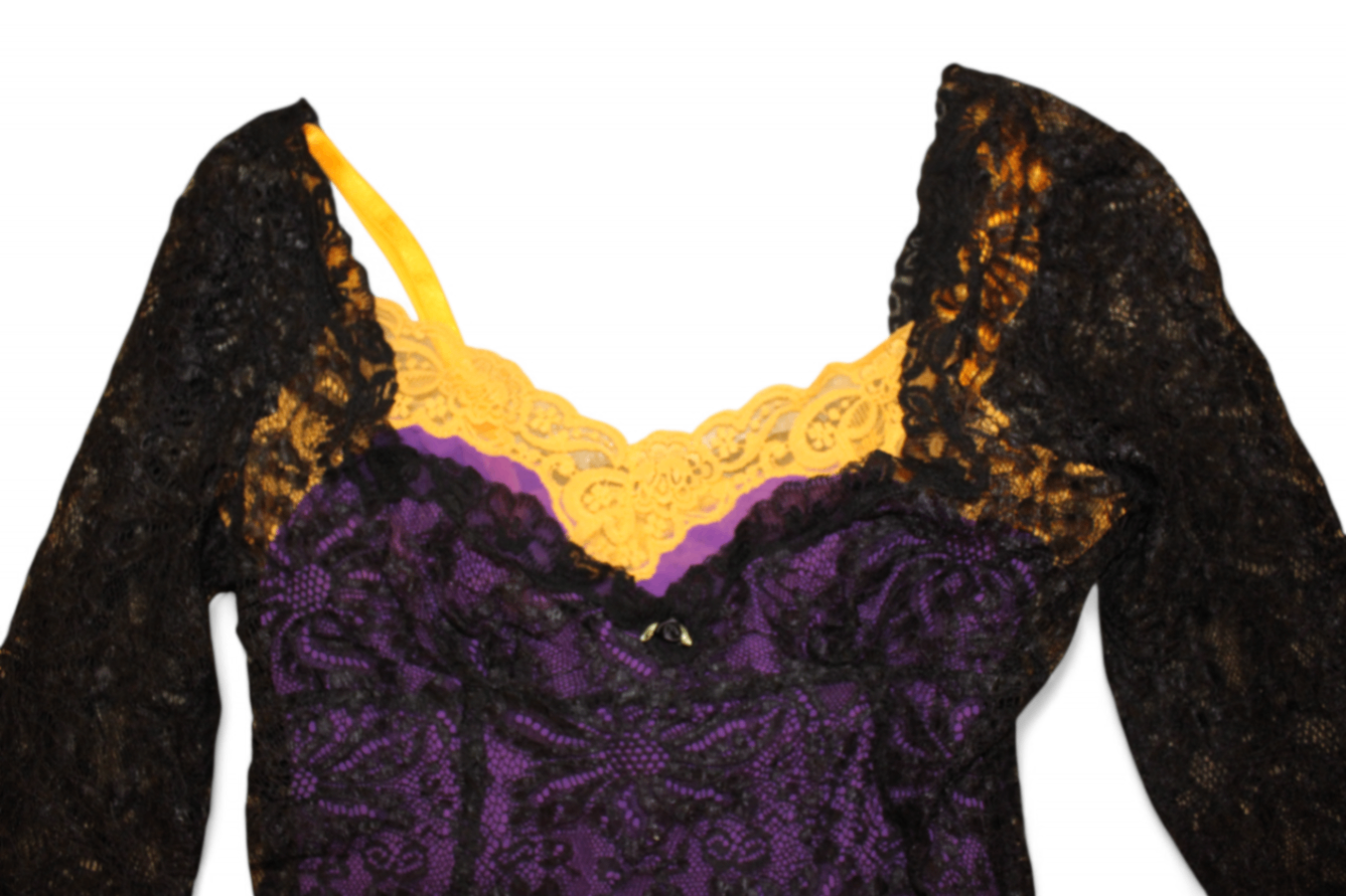 Dolce & Gabbana Long sleeved top XS Black and purple Lace, Se