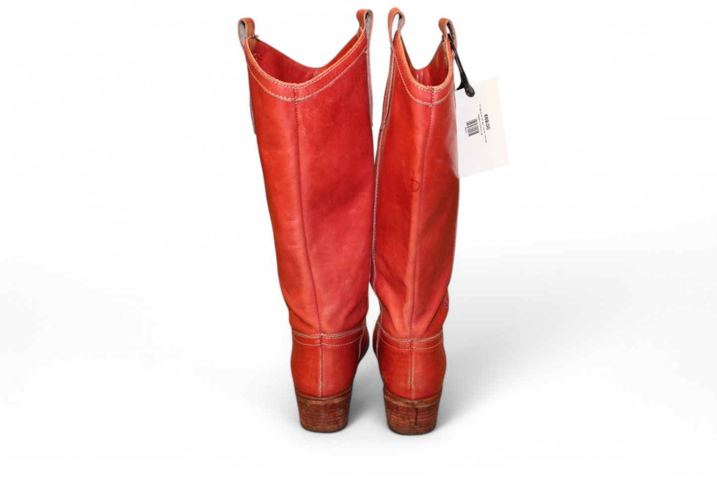 Vintage Boots 40 Red Leather, Hempel, Western/Cowboy, Se