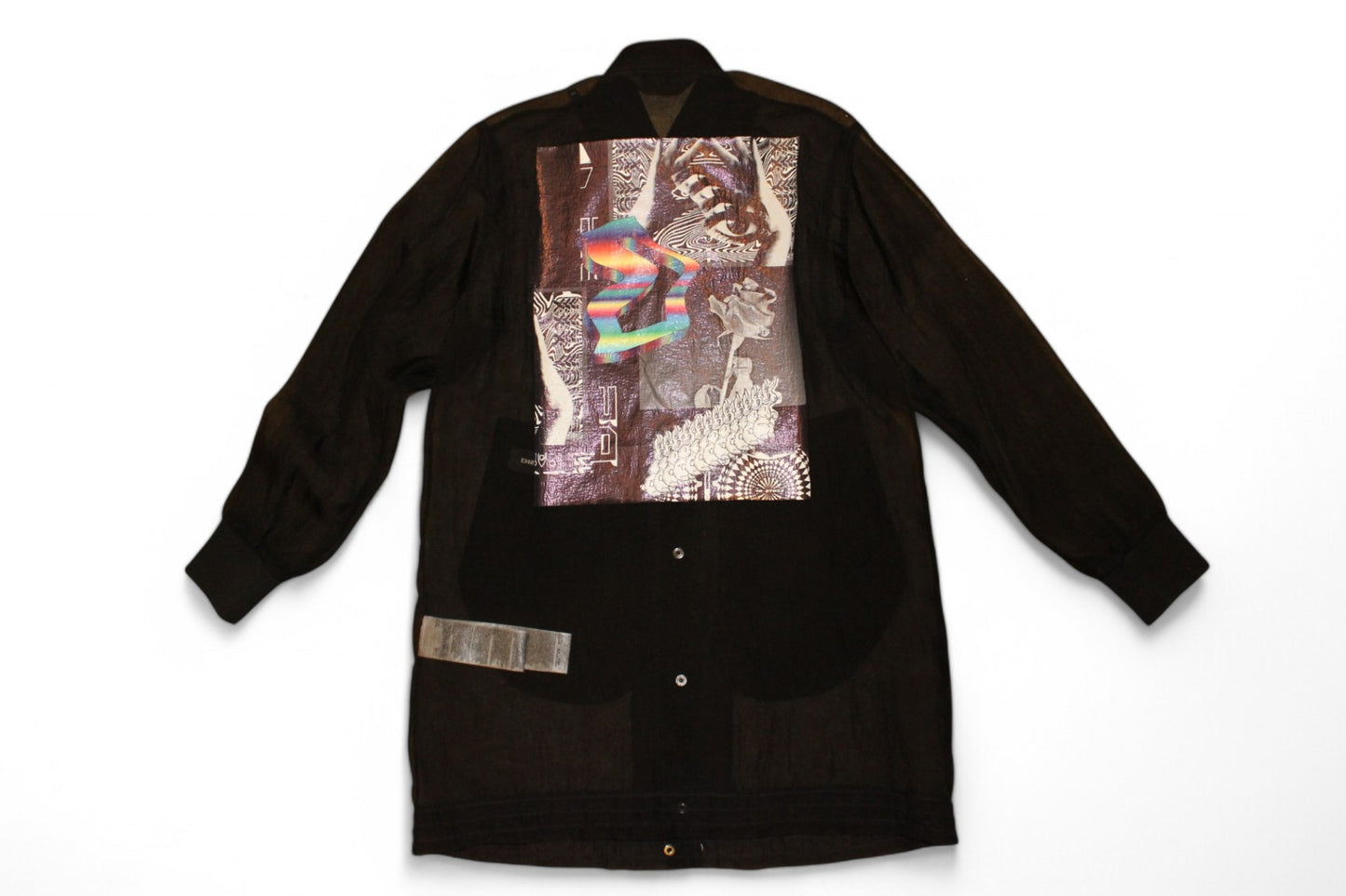 Diesel Jacket/Dress XS/S Black, Sheer, Eye print, Se