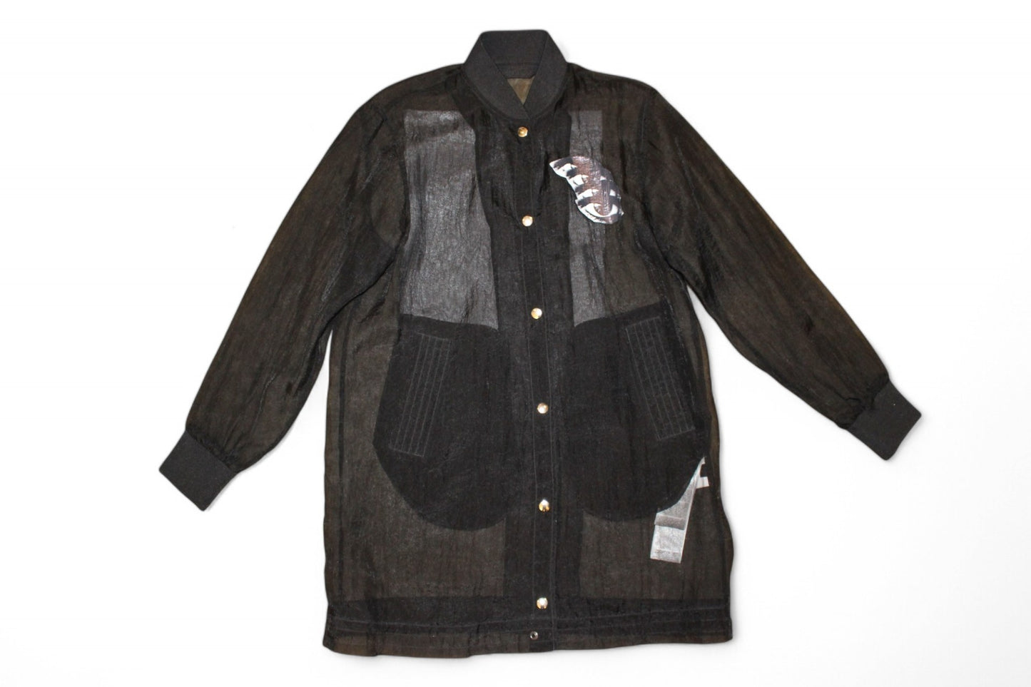 Diesel Jacket/Dress XS/S Black, Sheer, Eye print, Se