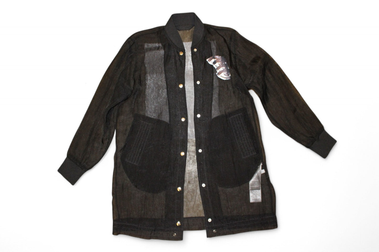 Diesel Jacket/Dress XS/S Black, Sheer, Eye print, Se