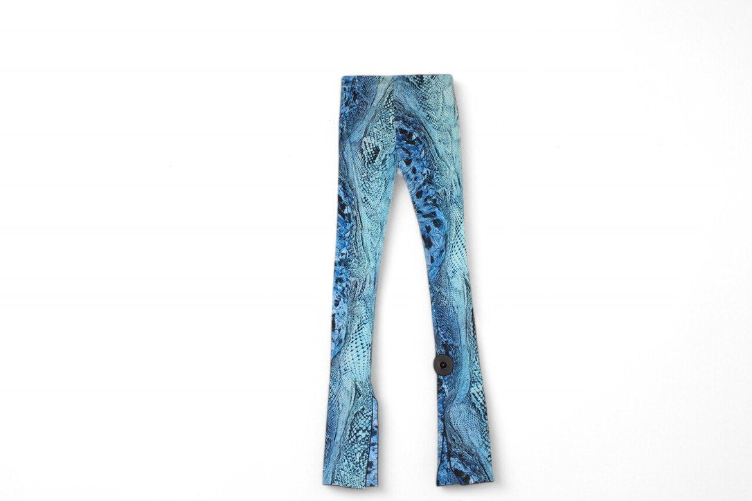Blumarine Pants XS Blue, Snakeskin print, B