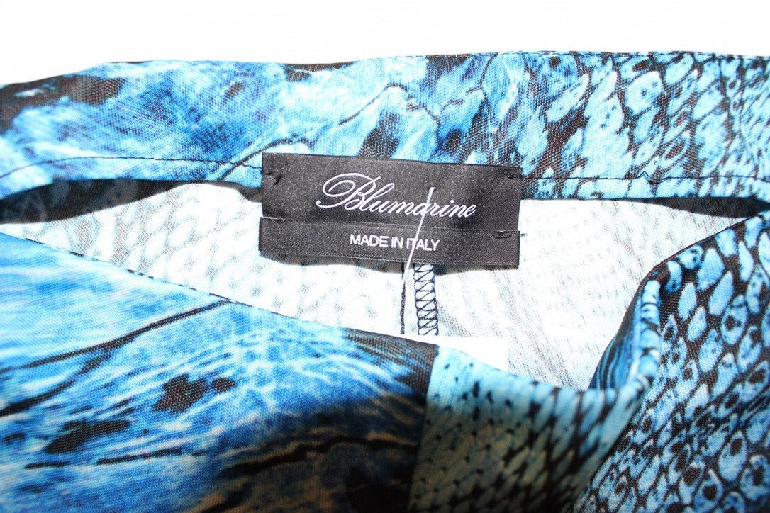 Blumarine Pants XS Blue, Snakeskin print, B
