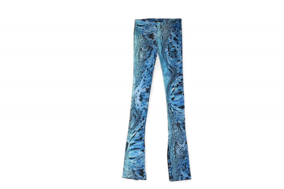 Blumarine Pants XS Blue, Snakeskin print, B