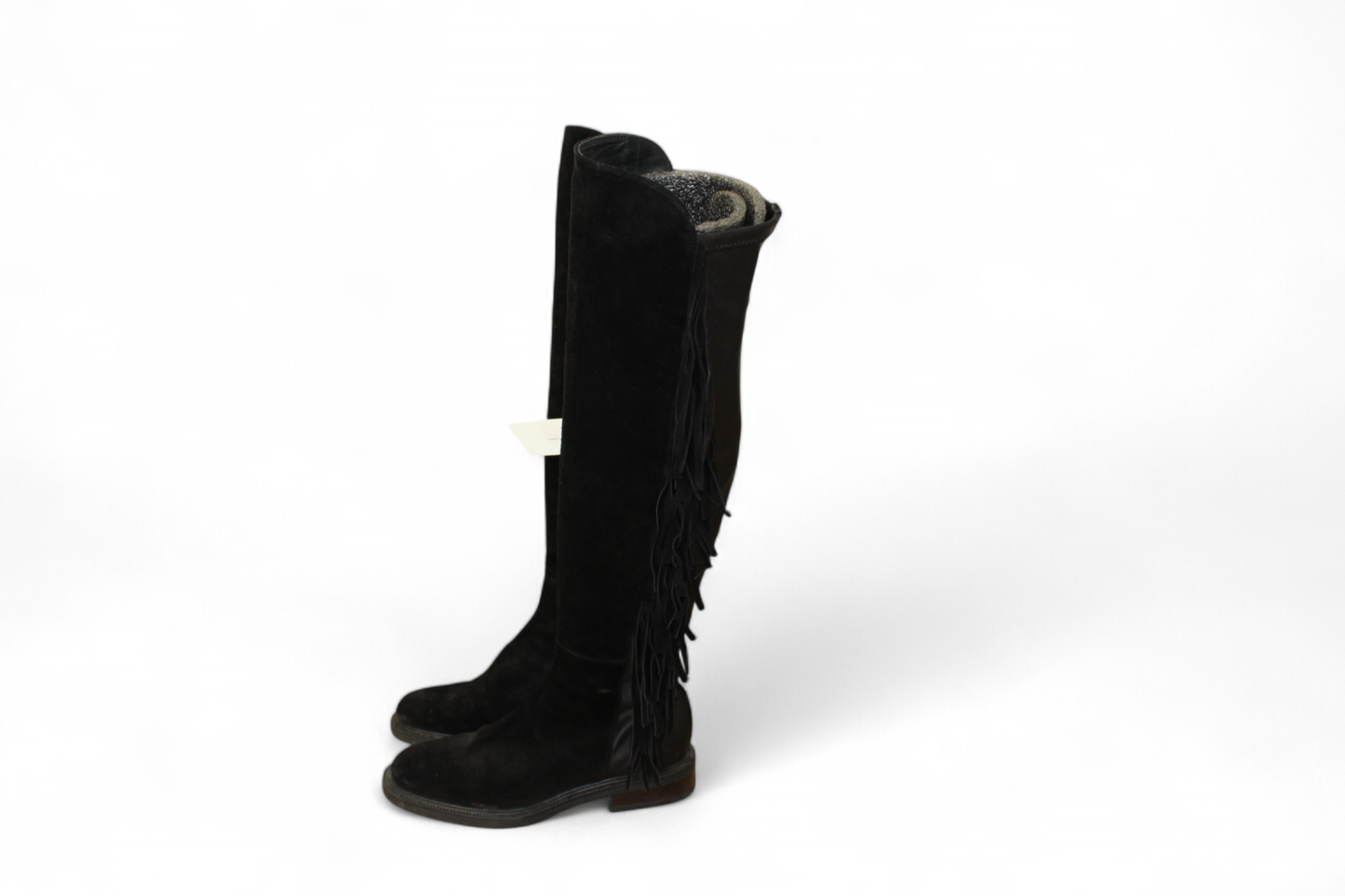Jeannot Boots 37 Black Suede, tassels, Made in Italy, T