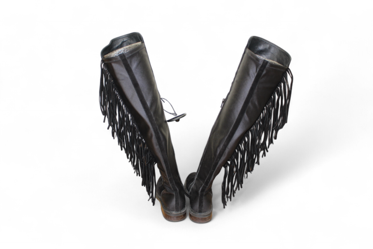 Jeannot Boots 37 Black Suede, tassels, Made in Italy, T
