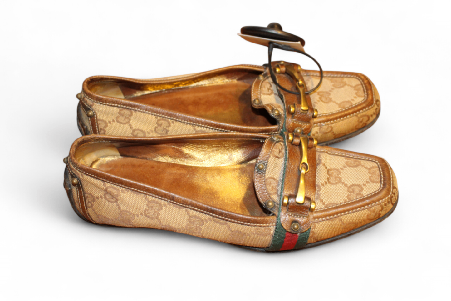 W - Gucci Loafers 37 Monogram Leather (C)