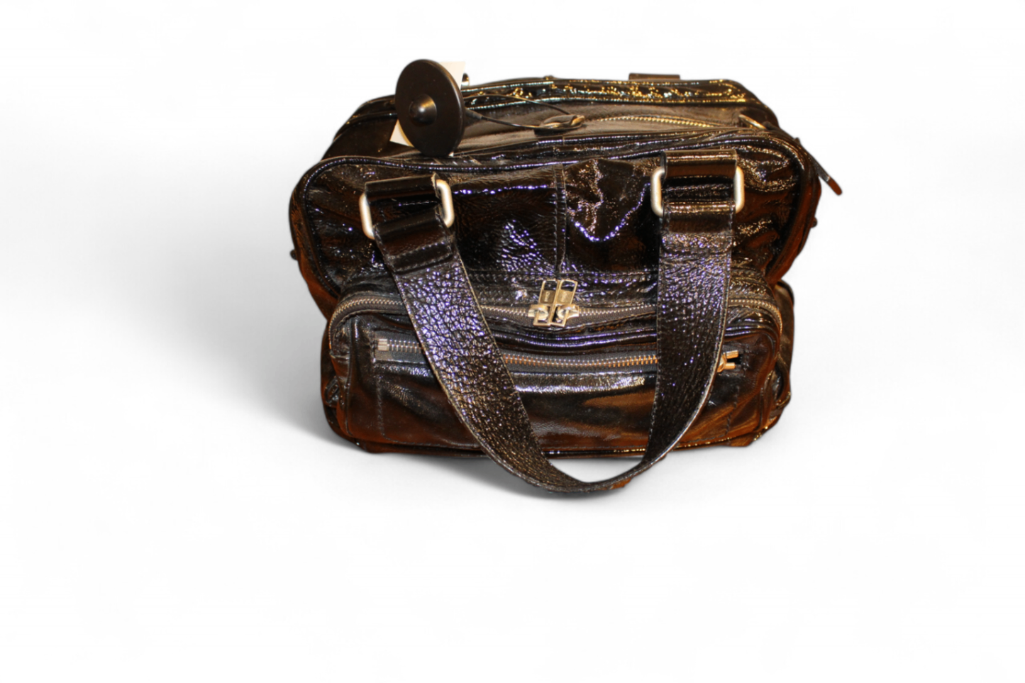 W - Chloe Hand Bag Black Patent Leather, with coin purse, D, (C)
