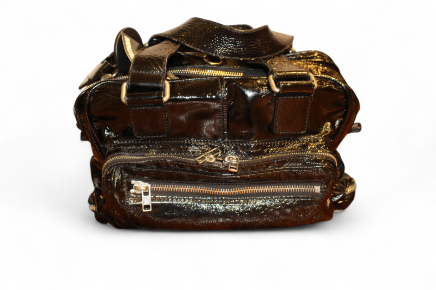 W - Chloe Hand Bag Black Patent Leather, with coin purse, D, (C)