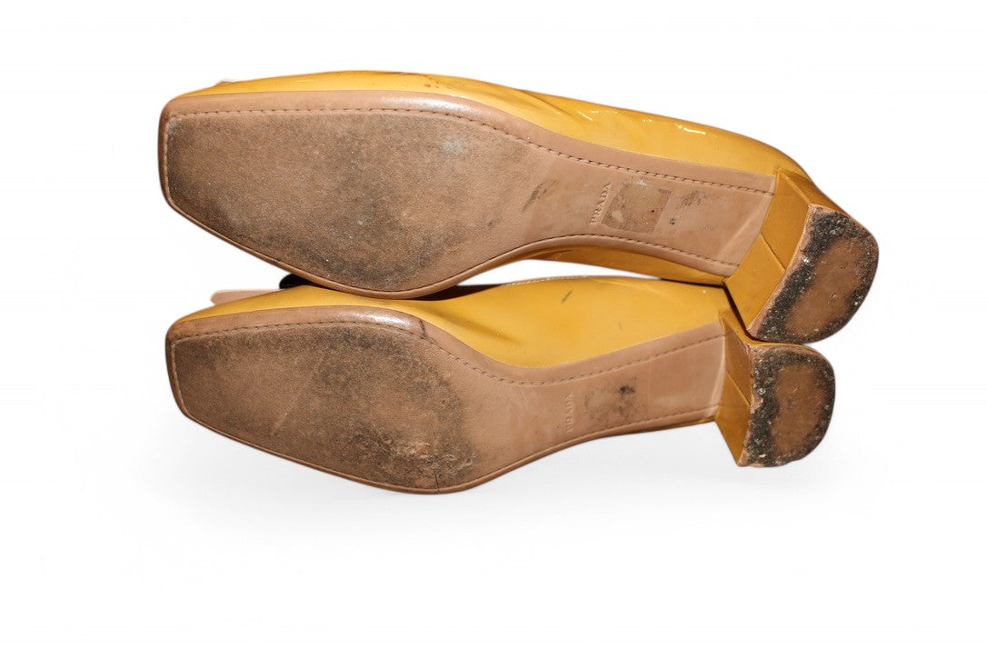 Prada Heels, Camel coloured, Leather, Size 40.5
