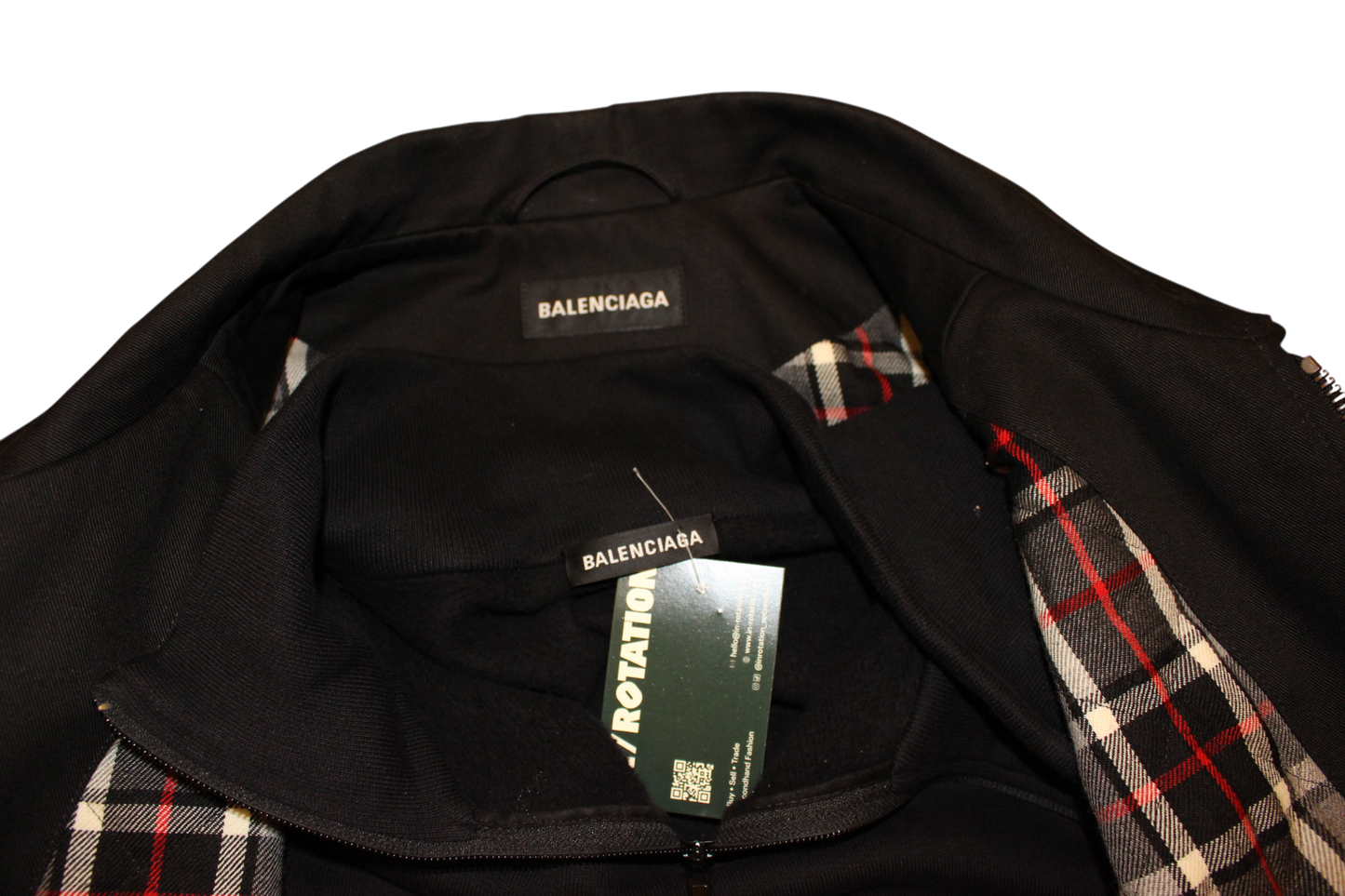 Balenciaga SS19 Twinset Jacke Schwarz, Größe M